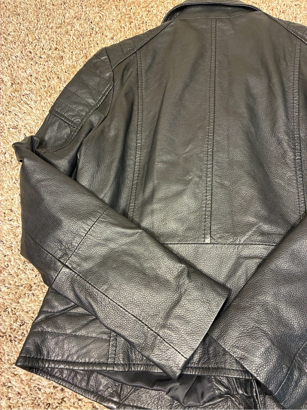 Barney’s Originals Clara 100% Sheep Leather Moto Biker Zipper Jacket - Picture 12 of 15